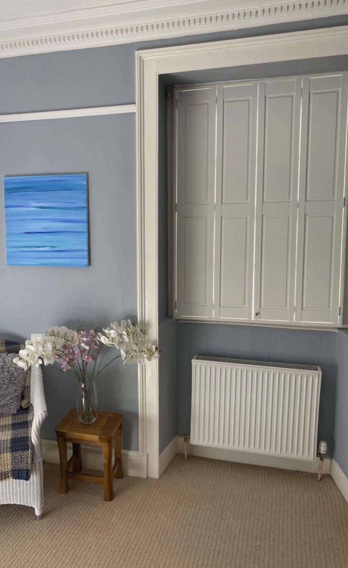 white panelled shutters
