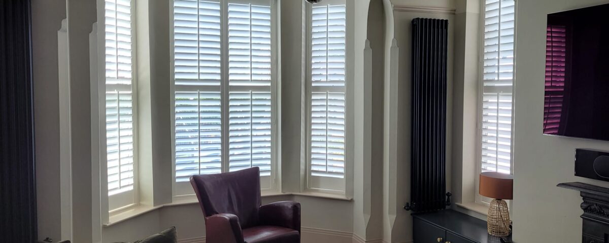 victorian bay window shutters, installed in a west bridgford home, Nonttingham.